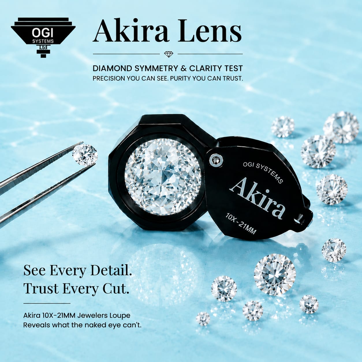 Akira 10X-21MM Jewelers Loupe