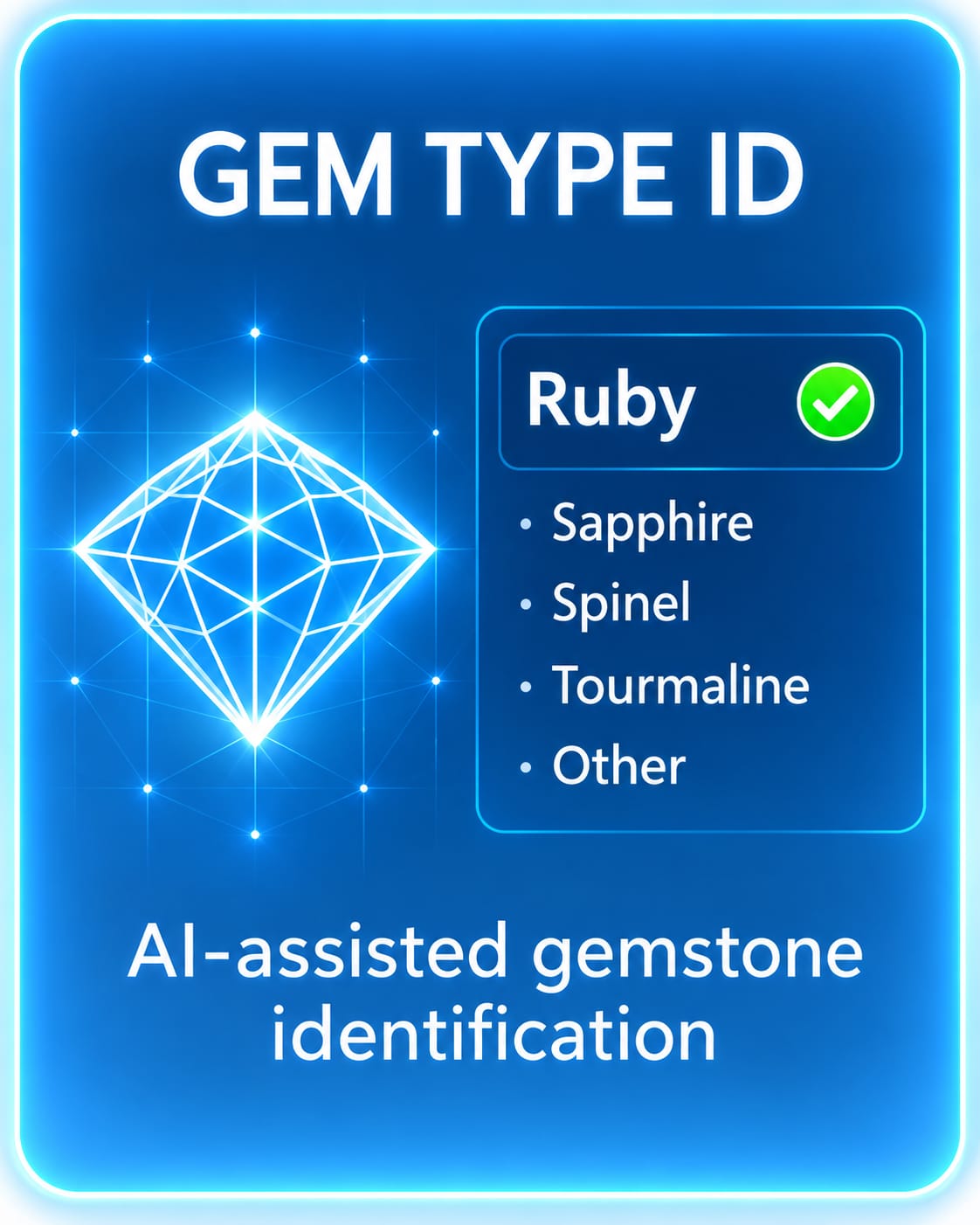 AI gemstone type identification comparing Ruby Sapphire Spinel and Tourmaline