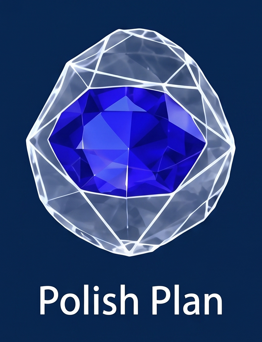 Optimized gemstone polishing plan for maximum yield and clarity
